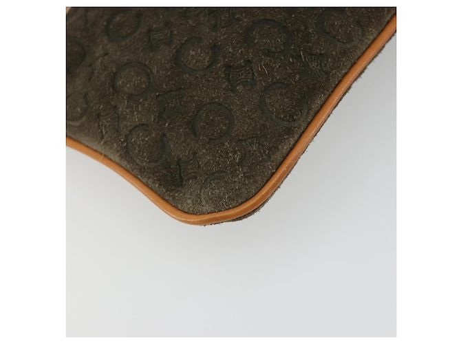 Céline CELINE C Macadam Chain Clutch Bag Suede Brown Gold - vista 16