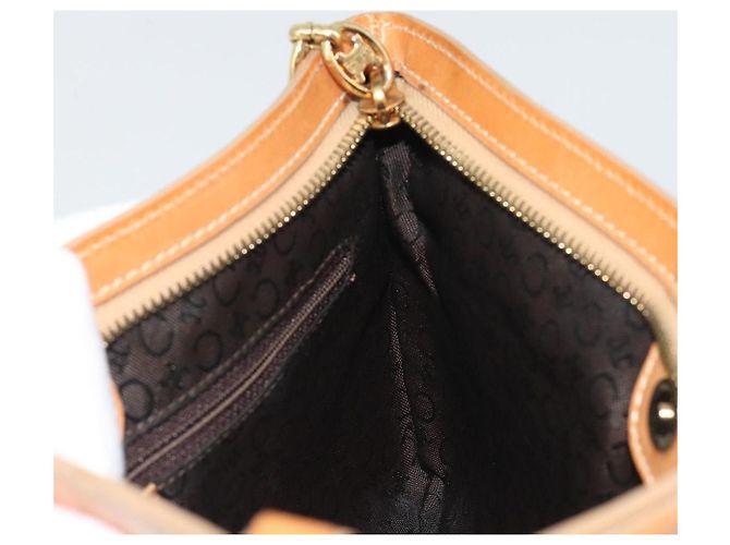 Céline CELINE C Macadam Chain Clutch Bag Suede Brown Gold - vista 17