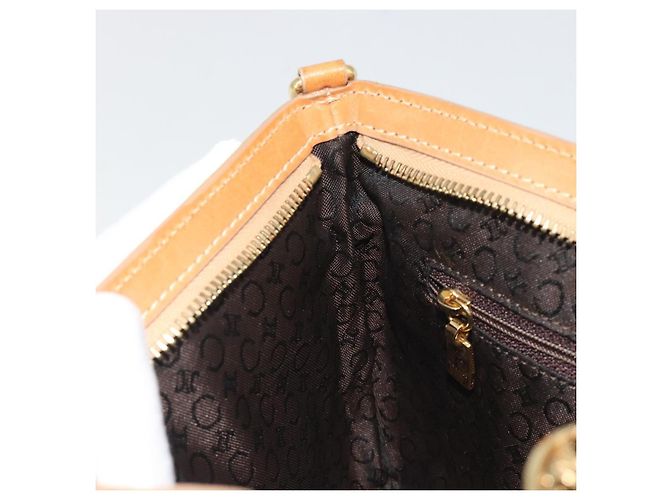 Céline CELINE C Macadam Chain Clutch Bag Suede Brown Gold - vista 18