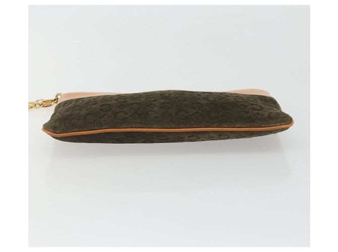 Céline CELINE C Macadam Chain Clutch Bag Suede Brown Gold - vista 6