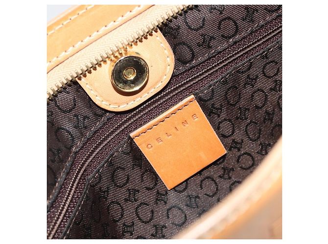 Céline CELINE C Macadam Chain Clutch Bag Suede Brown Gold - vista 9