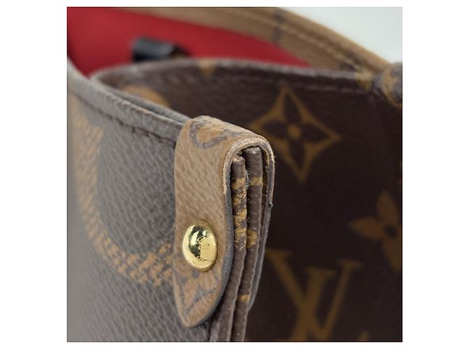 Borsa Tote Louis Vuitton OnTheGo MM Marrone - vista 6