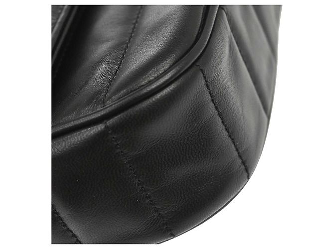 Céline Celine Logo Chain Flap Quilted Goatskin Small Nero - vista 6