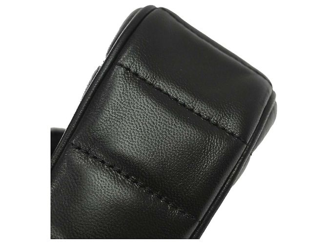 Céline Celine Logo Chain Flap Quilted Goatskin Small Nero - vista 7