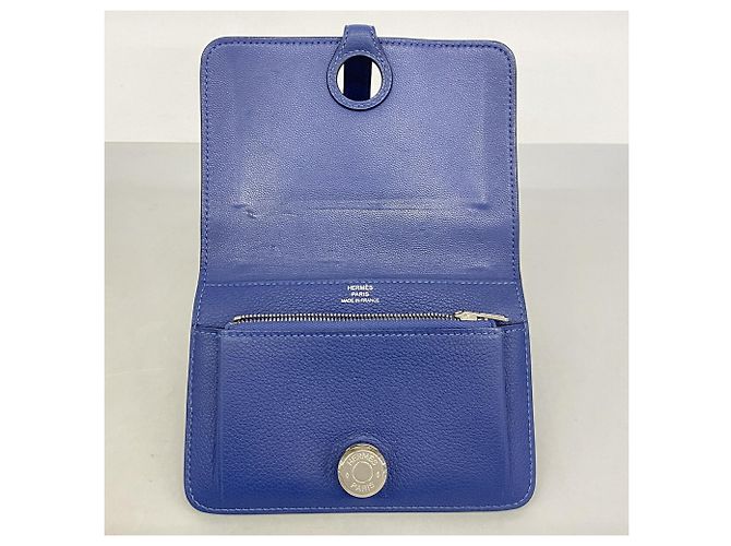 Hermès Hermes Dogon Compact Evercolor Münzbeutel Blau - Ansicht 3
