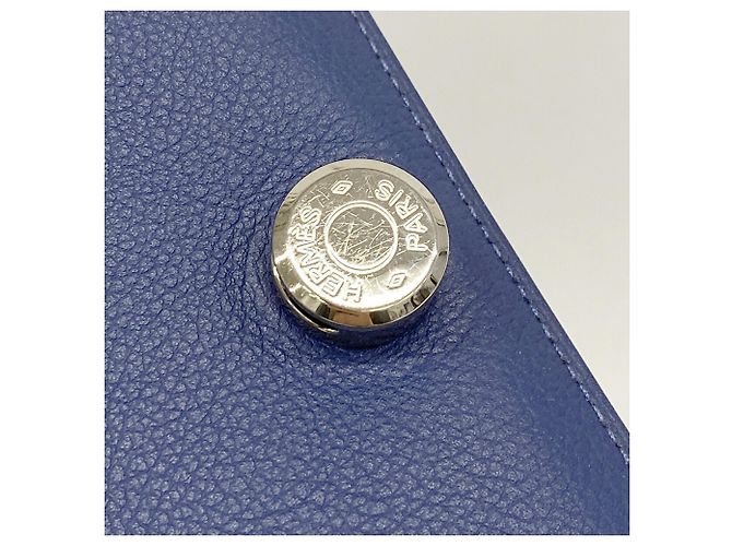 Hermès Hermes Dogon Compact Evercolor Münzbeutel Blau - Ansicht 7