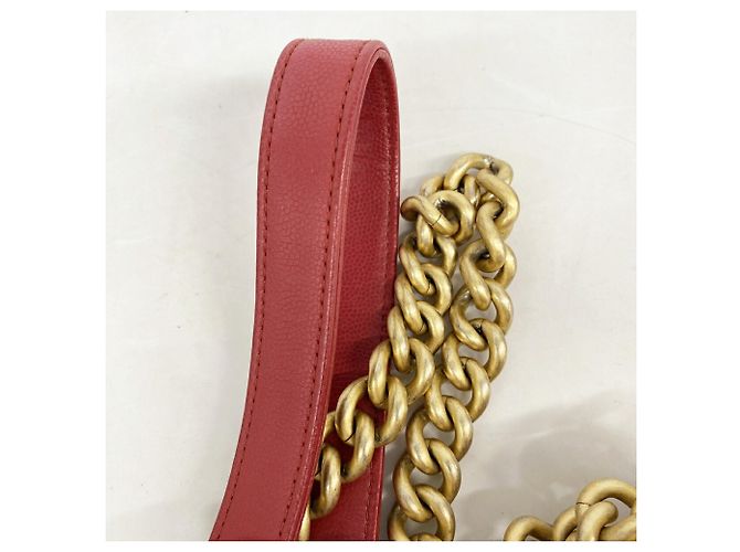 Borsa a tracolla Chanel Boy Chain Rosso - vista 7