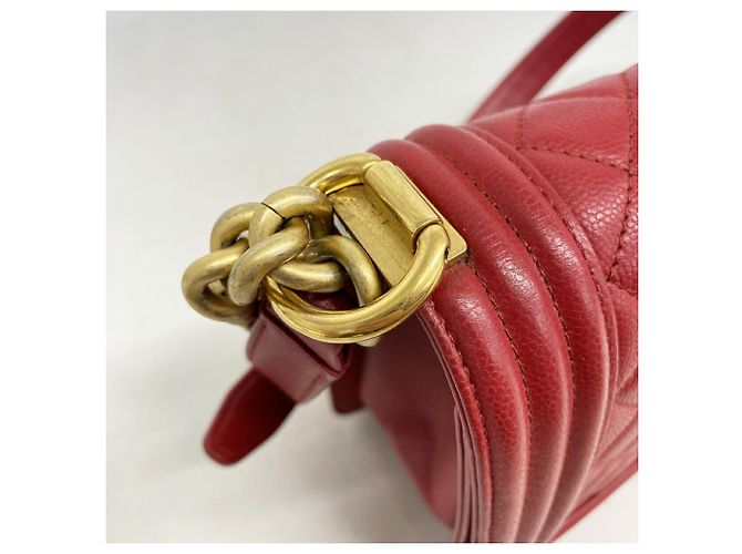 Borsa a tracolla Chanel Boy Chain Rosso - vista 8