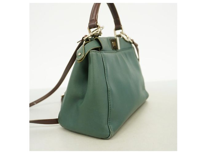 Fendi Peekaboo Lederhandtasche Olivgrün - Ansicht 2