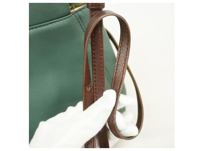 Fendi Peekaboo Lederhandtasche Olivgrün - Ansicht 8