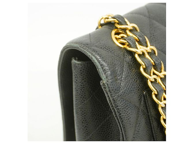 Borsa a tracolla Chanel in vitello granulato marrone - vista 9
