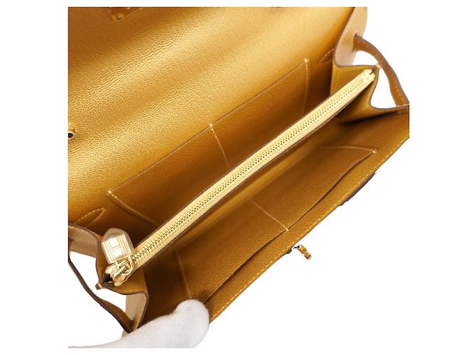 Hermès Kelly Wallet Long To Go D'oro - vista 4