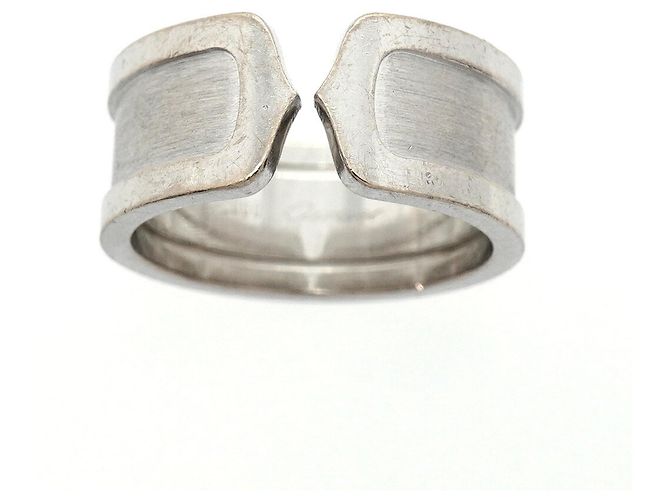 Bague Cartier C2 Large Band en or blanc 18K - vue 2