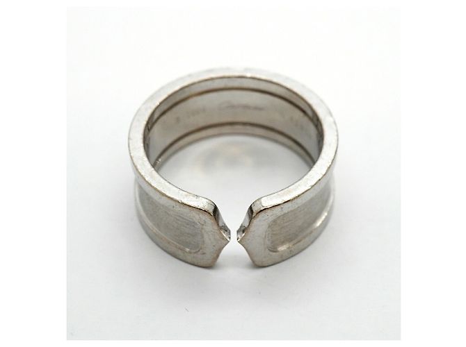 Bague Cartier C2 Large Band en or blanc 18K - vue 3