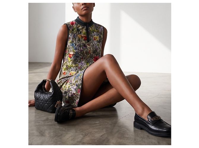 Christian Dior Blumenmuster Kleid mit Reißverschluss Mehrfarben - Ansicht 4
