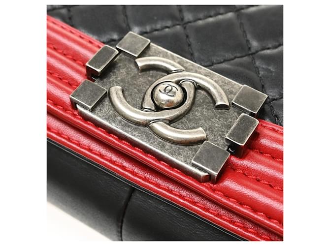 Chanel Boy Lambskin Old Medium Nero - vista 7