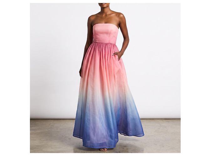 Vestido com gradiente Zimmermann Rosa Azul - vista 2