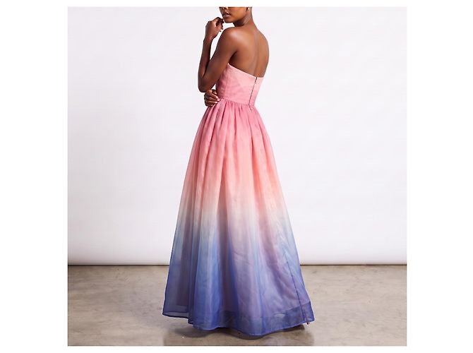 Vestido com gradiente Zimmermann Rosa Azul - vista 3