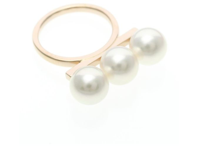 Anello Tasaki Balance Neo in oro rosa con perla D'oro - vista 9