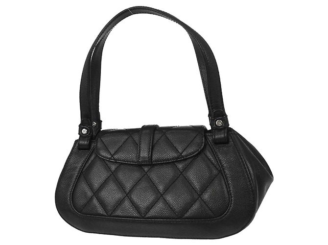 Chanel Mademoiselle Lock Quilted Caviar Large Nero - vista 2