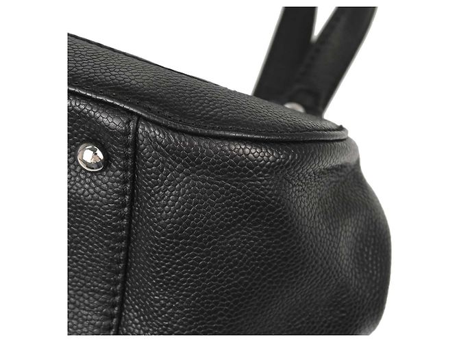 Chanel Mademoiselle Lock Quilted Caviar Large Nero - vista 6