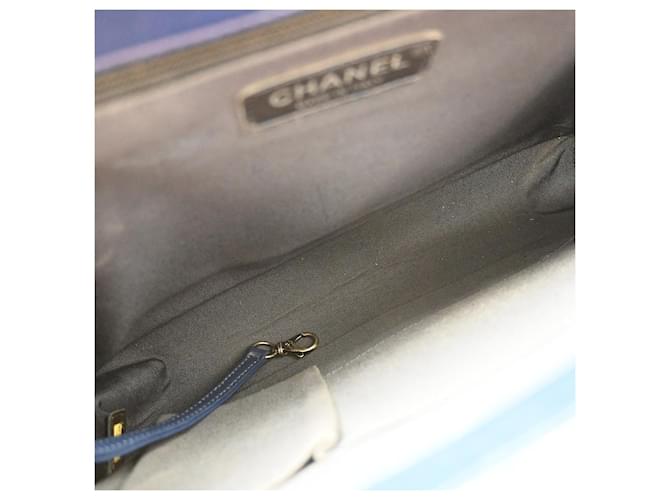 Chanel Boy Lambskin Large Blu - vista 3