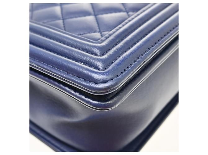 Chanel Boy Lambskin Large Blu - vista 6