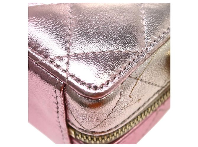 Chanel Like A Wallet Clutch With Chain Quilted Gradient Metallic Lambskin Mini Rosa - vista 6