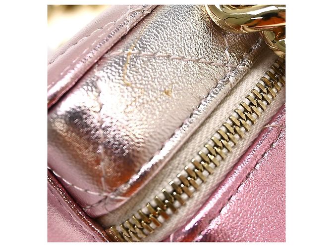 Chanel Like A Wallet Clutch With Chain Quilted Gradient Metallic Lambskin Mini Rosa - vista 7