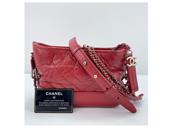 Borsa a tracolla Chanel Gabrielle de in trasparente e rosso - vista 11