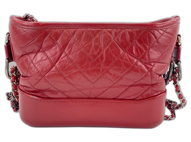 Borsa a tracolla Chanel Gabrielle de in trasparente e rosso - vista 2