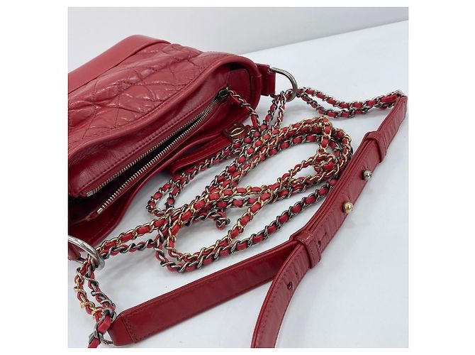 Borsa a tracolla Chanel Gabrielle de in trasparente e rosso - vista 8