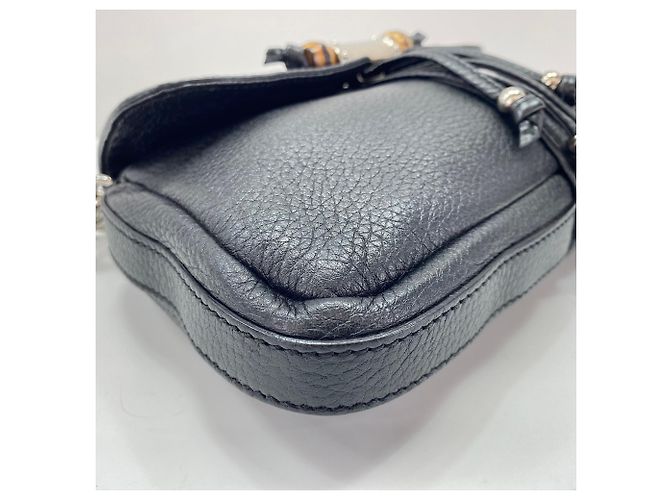 Borsa a tracolla Gucci Bamboo in nero - vista 11