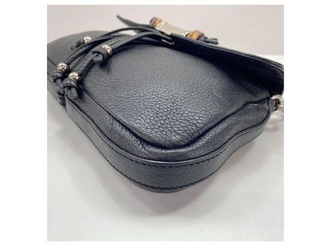 Borsa a tracolla Gucci Bamboo in nero - vista 12