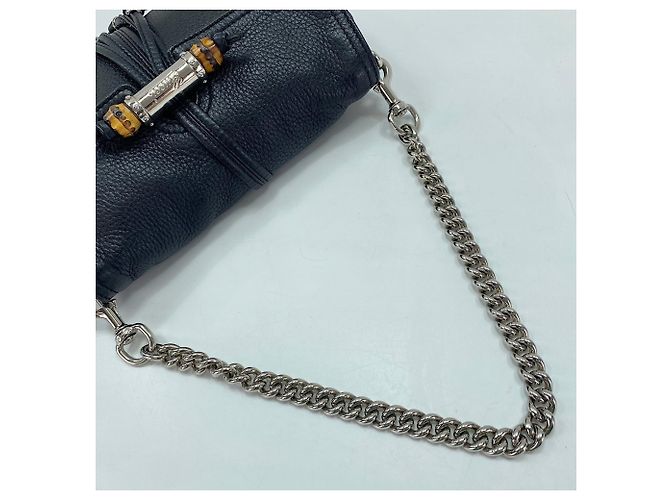 Borsa a tracolla Gucci Bamboo in nero - vista 13