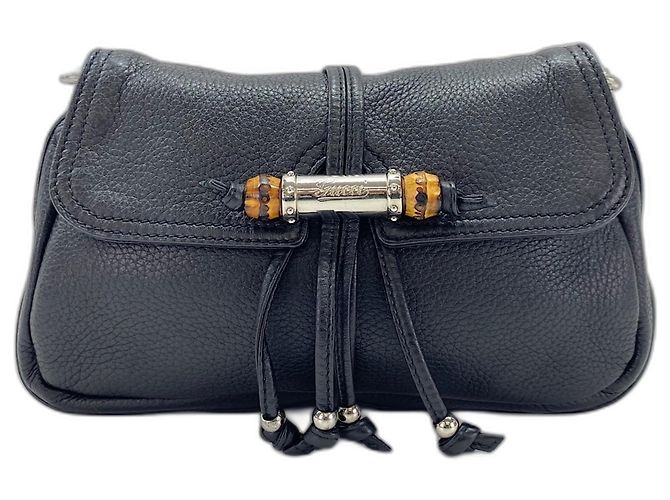 Borsa a tracolla Gucci Bamboo in nero - vista 2