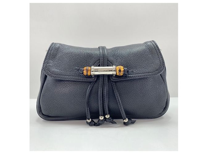 Borsa a tracolla Gucci Bamboo in nero - vista 4