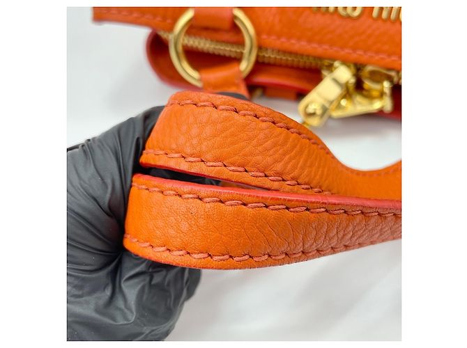 Borsa Miu Miu Vitello Caribe Arancione - vista 8