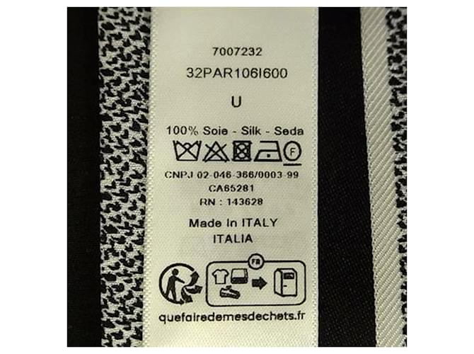 Sciarpa in seta bianca e nera Christian Dior Nero Bianco - vista 4
