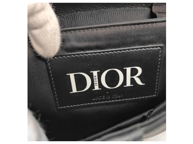 Borsa a tracolla Christian Dior in nylon nero e pelle - vista 10