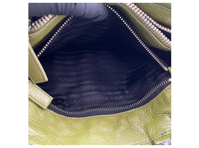 Borsa Prada Vitello Daino in Green Verde - vista 14