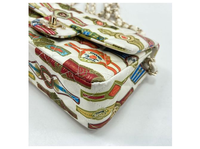 Borsa a tracolla Chanel Mini Matelassé Bianco - vista 8