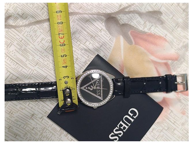 Guess Damenuhr Schwarz Leder Strass - Ansicht 12