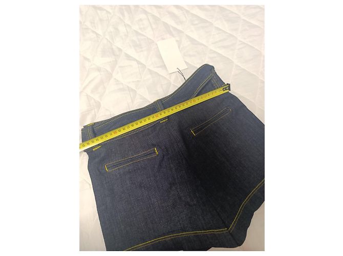 Zara Denim-Rockhose in Dunkelblau mit Gürtel - Ansicht 10