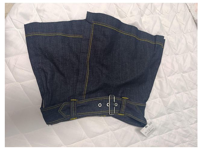 Zara Denim-Rockhose in Dunkelblau mit Gürtel - Ansicht 2