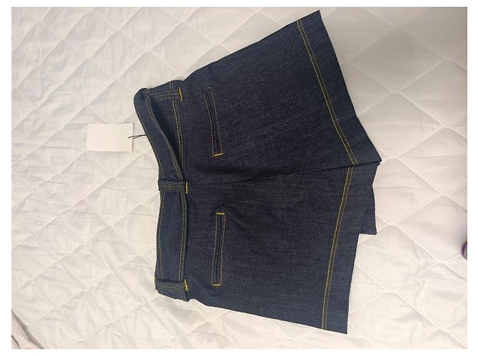Zara Denim-Rockhose in Dunkelblau mit Gürtel - Ansicht 3