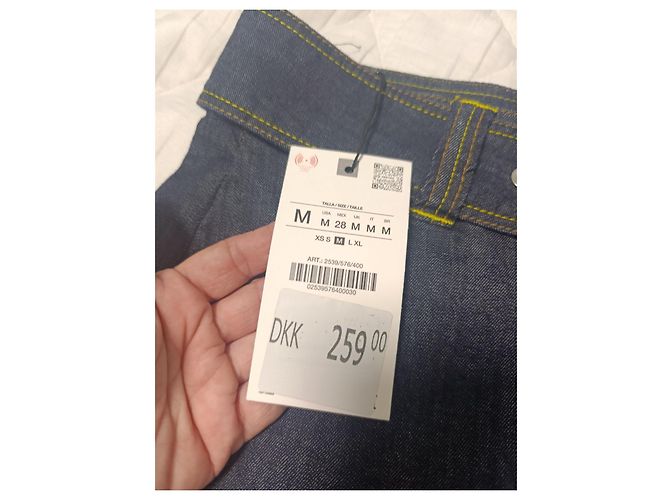 Zara Denim-Rockhose in Dunkelblau mit Gürtel - Ansicht 6