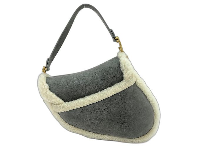 Borsa Saddle Christian Dior in Gray Marrone - vista 2