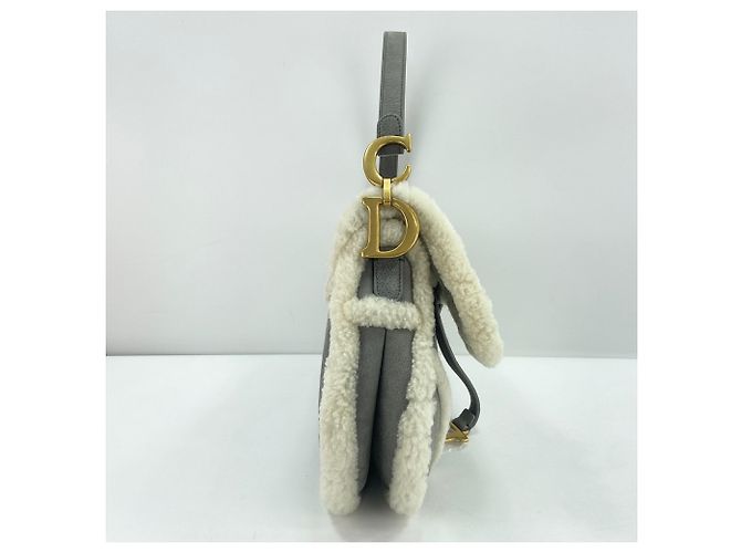 Borsa Saddle Christian Dior in Gray Marrone - vista 3