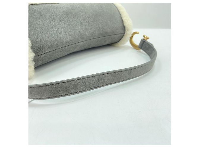 Borsa Saddle Christian Dior in Gray Marrone - vista 8